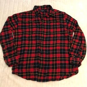 Croft & Barrow 100% Cotton Red Plaid Button Down Shirt